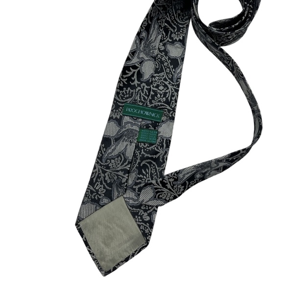 PROCHOWNICK Black/Silver Paisley Silk DESIGNER Tie ITALY - Picture 2 of 4